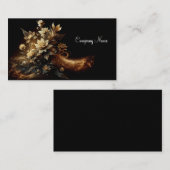 Weiße Blume mit Gold-Glitzer Visitenkarte (Vorne/Hinten)