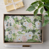 Weiße Blume mit grünen Blätter 3 Seidenpapier (Geschenk)