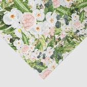 Weiße Blume mit grünen Blätter 3 Seidenpapier (Ausschnitt)