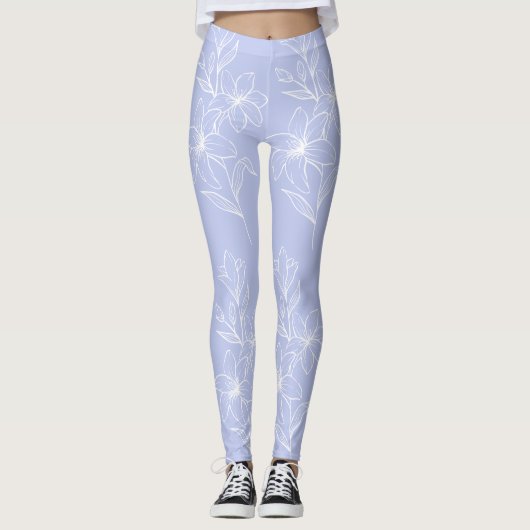 Weiße Blume mit hellblauen Leggings (Vorderseite)
