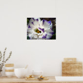 Weiße Blume mit lila Trimm-Poster Poster (Küche)