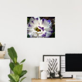 Weiße Blume mit lila Trimm-Poster Poster (Heimbüro)