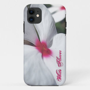 Weiße Blume mit rosa Mitte iPhone 11 Hülle