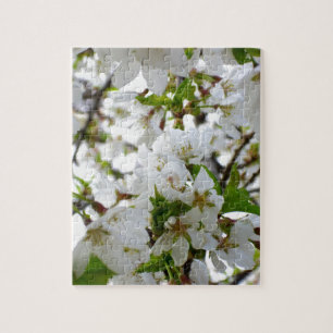 Weiße Blume mit weißem Blossom und weißen Blumen Puzzle
