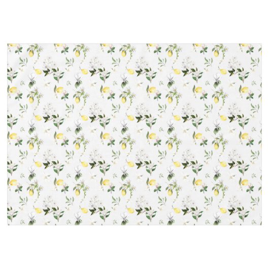 Weiße Blume, Mittelmeer, Zitrone Tischdecke (Vorderseite (Horizontal))