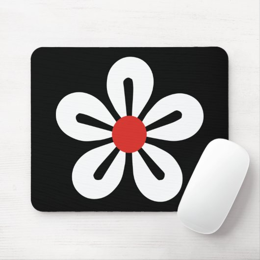 Weiße Blume Mousepad (Mit Mouse)