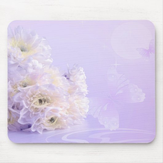 Weiße Blume Mousepad (Vorne)