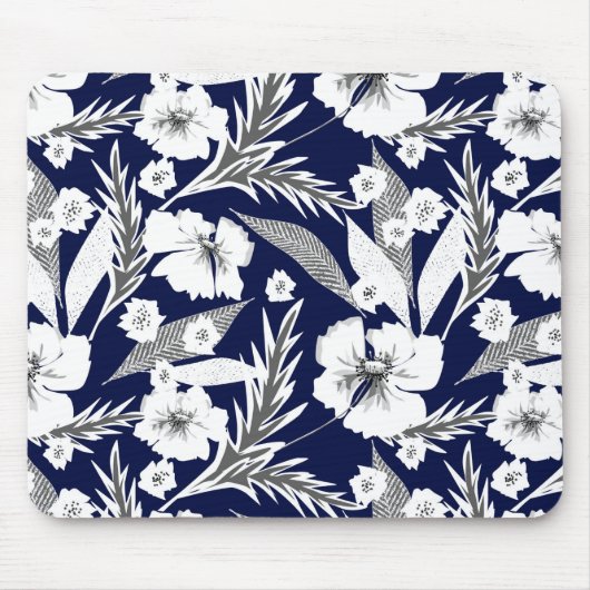 Weiße Blume Mousepad (Vorne)