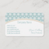 Weiße Blume Muster auf grünem Fliesenbogen Visitenkarte (Rückseite)