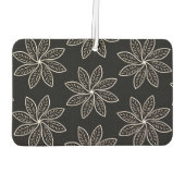 Weiße Blume Muster auf Schwarz Autolufterfrischer (Rückseite)