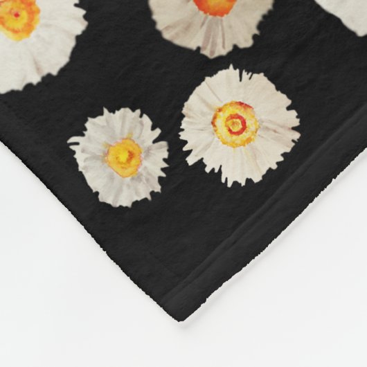 Weiße Blume Muster Fleece Blankon (Ecke)