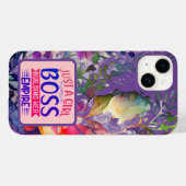 Weiße Blume Muster Girl Boss Case-Mate iPhone Hülle (Rückseite (Horizontal))