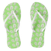 Weiße Blume Muster Kust. Badesandalen (Fußbett)