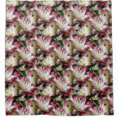 Weiße Blume Muster Natur Duschvorhang (Vorderseite)