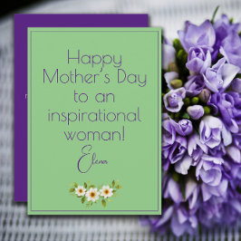 Weiße Blume Muttergrün Feiertagskarte