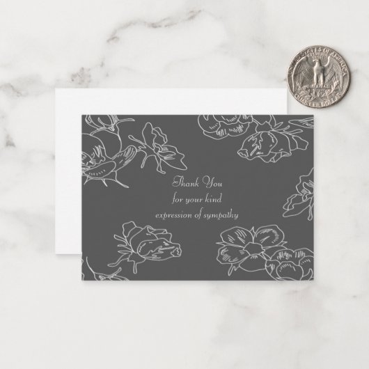 Weiße Blume nach Beerdigung Dankeschön Karten (Vorderseite/Rückseite Beispiel)