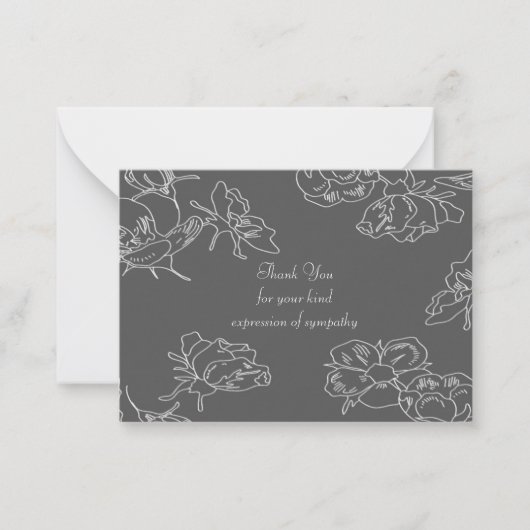 Weiße Blume nach Beerdigung Dankeschön Karten (Vorderseite)