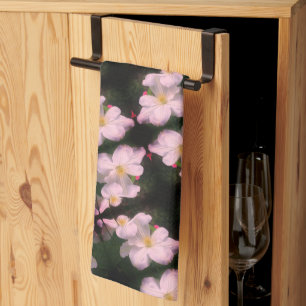 Weiße Blume Pair Abstraktes Blumenmuster Geschirrtuch