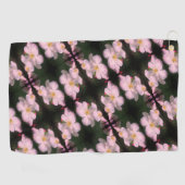 Weiße Blume Pair Abstraktes Blumenmuster Golfhandtuch (Horizontal)