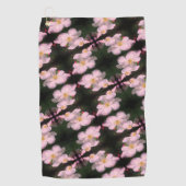 Weiße Blume Pair Abstraktes Blumenmuster Golfhandtuch (Vorderseite)