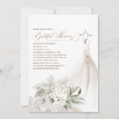 Weiße Blume Pampas Gras Grüne Brautparty Einladung (Vorderseite)