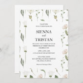 Weiße Blume Pampas Gras Grünpflanzen Sukkulent Einladung (Vorne/Hinten)