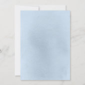 Weiße Blume Pampas Grass Boho Blaue Taufe Einladung (Rückseite)