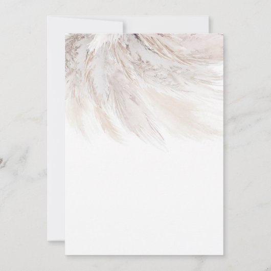 Weiße Blume Pampas Grass Geburtstag Einladung (Rückseite)