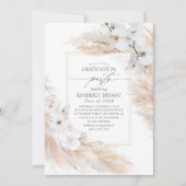 Weiße Blume Pampas Grass Süd Abschluss Einladung (Vorderseite)