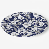 Weiße Blume. Pappteller (Schrägansicht)