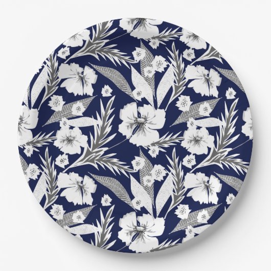 Weiße Blume. Pappteller (Vorderseite)