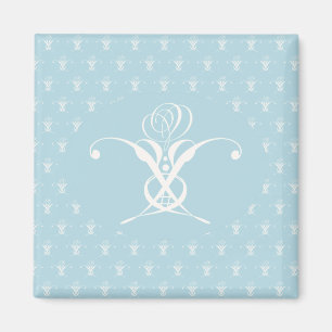 Weiße Blume Pastellblau Ostern Magnet
