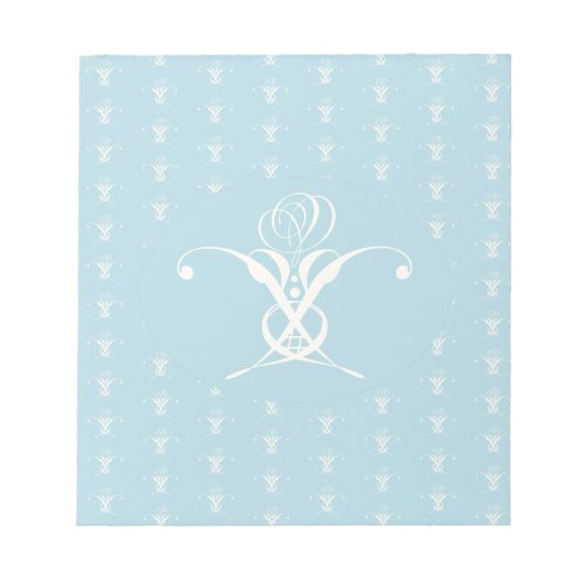 Weiße Blume Pastellblau Ostern Notizblock (Vorderseite)