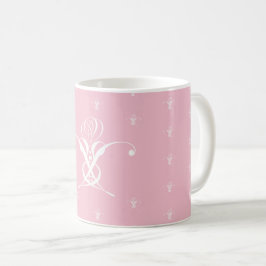 Weiße Blume Pastellrosa Ostern Kaffeetasse