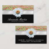 Weiße Blume | Perlen und Schleifen Visitenkarte (Vorne/Hinten)