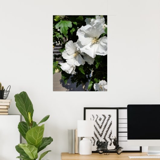 weiße Blume Poster (Heimbüro)