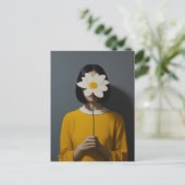 Weiße Blume Postkarte (Stehend Vorderseite)