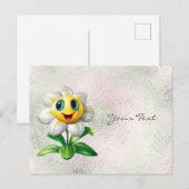 Weiße Blume Postkarte (Vorne/Hinten)