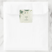 Weiße Blume Quadratischer Aufkleber (Tasche)
