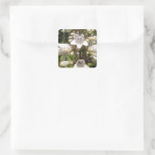 Weiße Blume Quadratischer Aufkleber (Tasche)