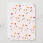 Weiße Blume Rosa Gelbes Rotes Mädchen Geburtstag Einladung (Rückseite)