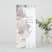 Weiße Blume rosa Rosen Kirchenhochzeitsprogramm Programm (Stehend Vorderseite)
