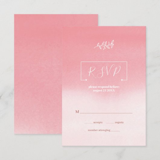 Weiße Blume RSVP Karte (Vorne/Hinten)