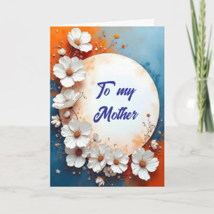 Weiße Blume rund um den Round Frame Mutter zum Geb Karte