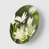 Weiße Blume Runde Wanduhr (Winkel)