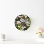 Weiße Blume Runde Wanduhr (Zuhause)