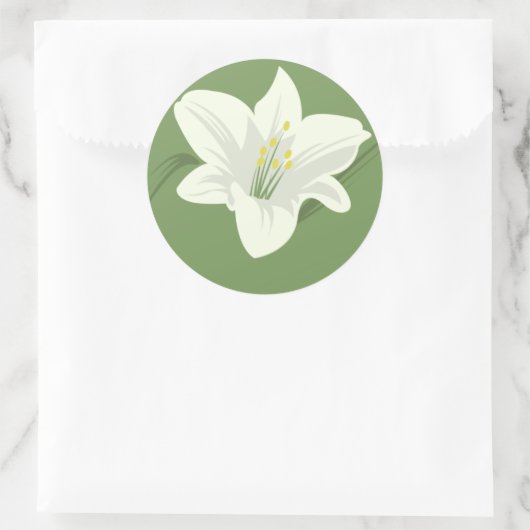 Weiße Blume Runder Aufkleber (Tasche)