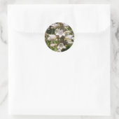 Weiße Blume Runder Aufkleber (Tasche)