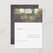 Weiße Blume Rustikales Land Hochzeit UAWG RSVP Karte (Vorne/Hinten)
