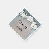 Weiße Blume Rustikales Land Serviette (Ecke)